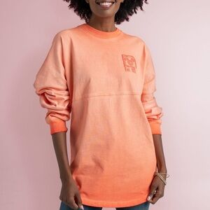 Walt Disney World Coral Peach Ombre Spirit Jersey Sweater Shirt, Size XXL